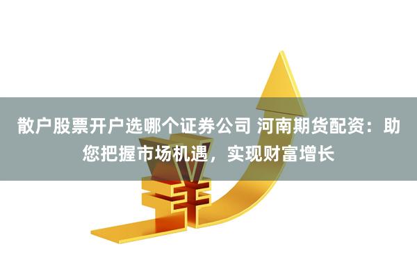 散户股票开户选哪个证券公司 河南期货配资：助您把握市场机遇，实现财富增长